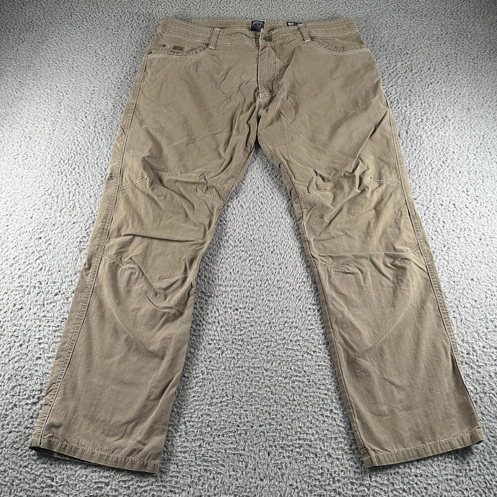 Kuhl Revolvr Lean Pants Mens 38x30 Beige Hybrid Tapered Outdoor Hiking Travel